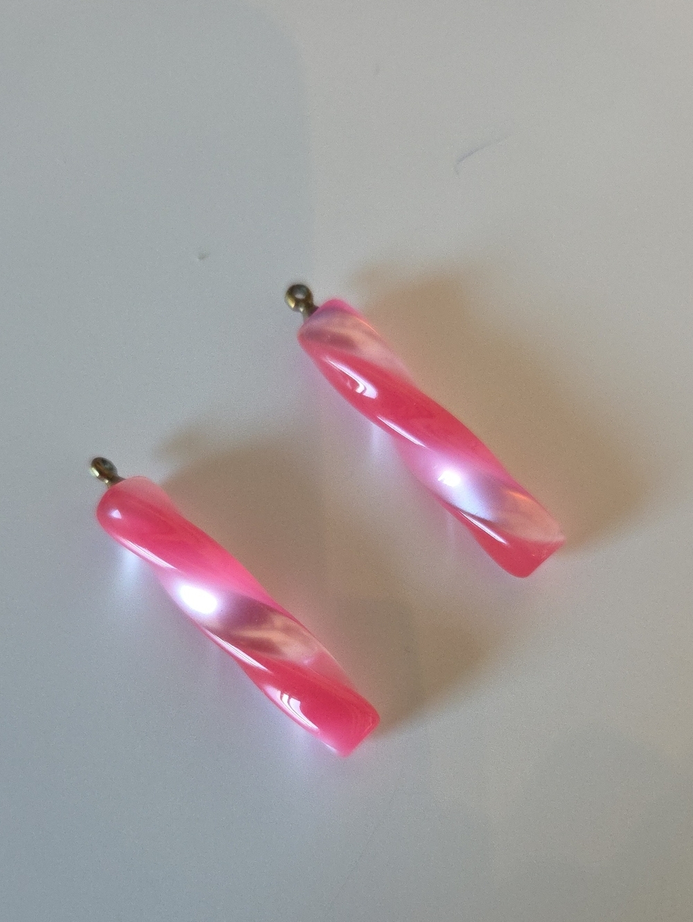 Pink Twisted Resin Drop Earrings - Women Jewelry